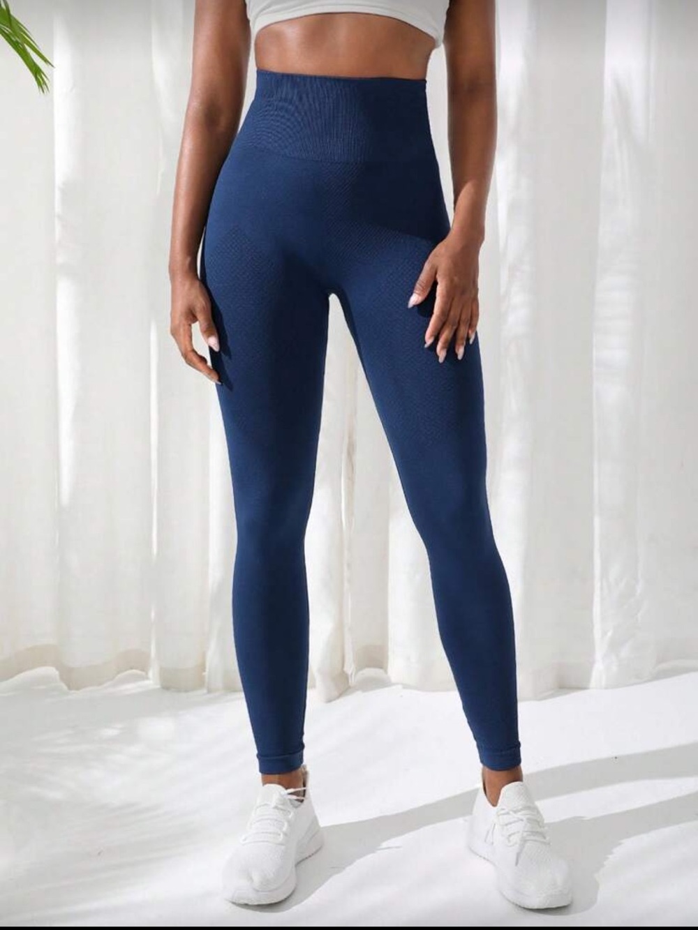 Women's High-Waisted Blue Leggings